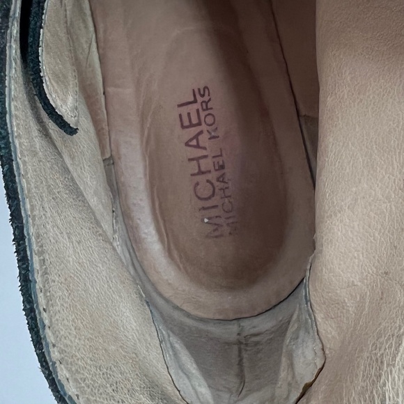 Michael Kors Black Leather Suede Platform Booties Size 7 1/2 Women’s - Picture 11 of 12